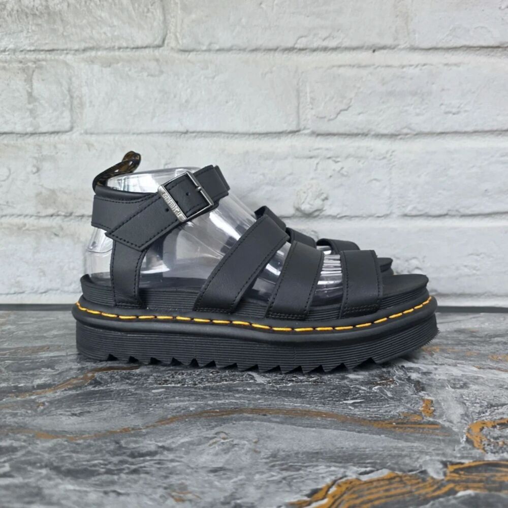 Dr. Martens Blaire Black Gladiator Strappy Platform Sandals Women's Size 8 NEW